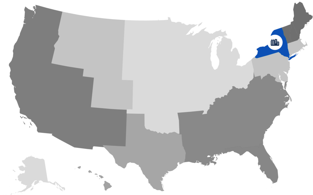 Carte des régions des USA - New York