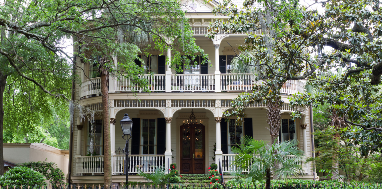 Maison géorgienne à Savannah, États-Unis